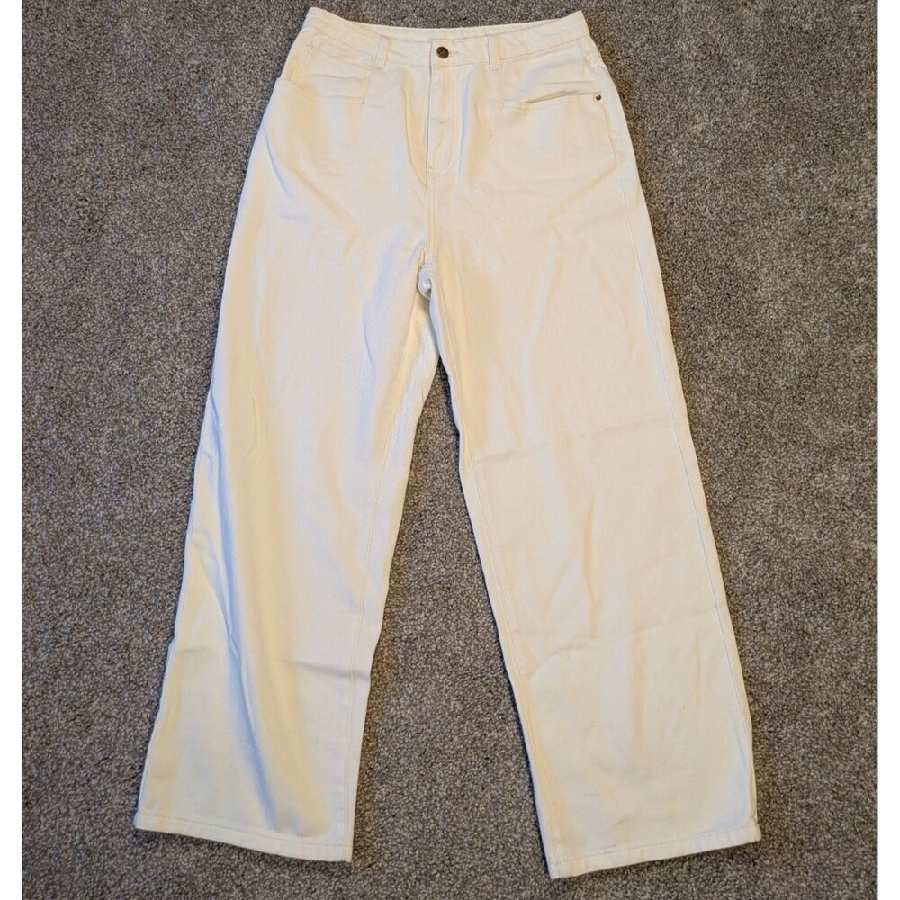 Lindlook Lind Look White Denim Jeans Pants Straight Leg - Womens XL - 27" Inseam